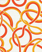Geometric Orange Yellow Interlocking Loops Rug - Cutout View