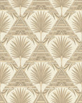 Geometric Tan Palm Frond Rug - Cutout View