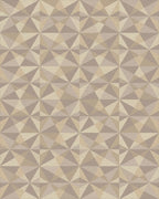 Geometric Taupe Faceted Prism Rug - Cutout View