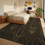 Gilded Bronze Art Deco Arches Rug Bedroom View