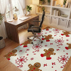 Gingerbread Candy Cane Snowflakes Pattern Rug - Office View