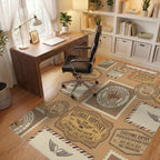 Global Odyssey Vintage Travel Stamp Rug Office View