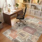 Global Voyage Stamp Collector Travel Collage Rug Office View
