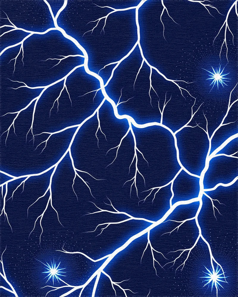 Glowing Lightning Bolt Pattern Rug - Cutout View