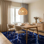 Glowing Lightning Bolt Pattern Rug Dining Room View