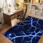 Glowing Lightning Bolt Pattern Rug Office View