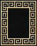 Gold Black Greek Key Border Rug - Cutout View