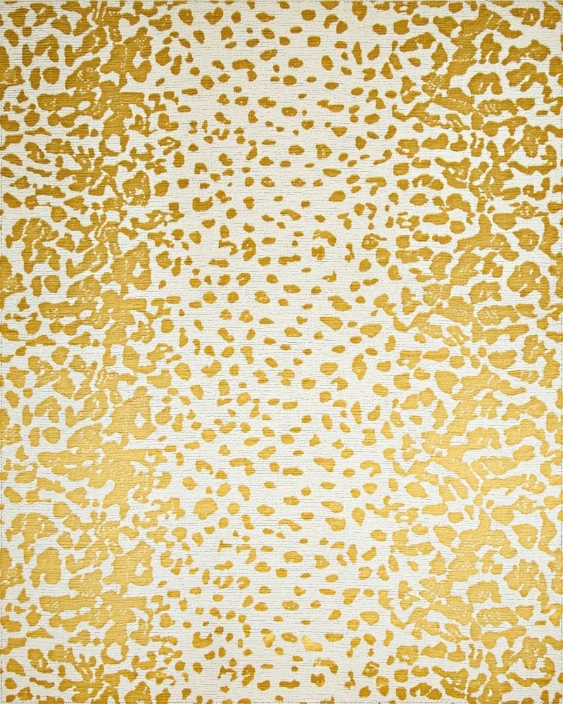 Gold Ochre Spots and Splatters Rug - Cutout View