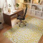 Gold Ochre Spots and Splatters Rug - Office View