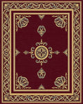 Gold Ornamental Border Burgundy Manor Rug - Cutout View