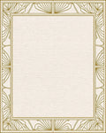 Golden Art Deco Sunburst Border Rug - Cutout View