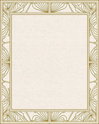 Golden Art Deco Sunburst Border Rug - Cutout View