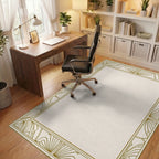 Golden Art Deco Sunburst Border Rug Office View