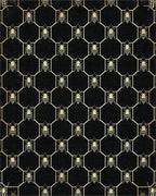Golden Beehive Geometric Pattern Rug - Cutout View