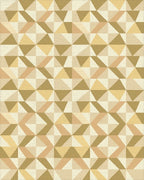 Golden Brown Geometric Triangle Cluster Rug - Cutout View