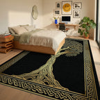 Golden Celtic Tree of Life Rug - Bedroom View