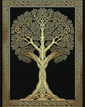 Golden Celtic Tree of Life Rug - Cutout View