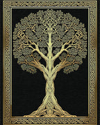 Golden Celtic Tree of Life Rug - Cutout View