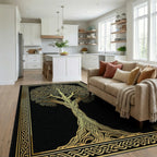 Golden Celtic Tree of Life Rug - Living Room View