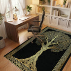 Golden Celtic Tree of Life Rug - Office View