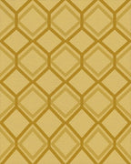 Golden Honeycomb Geometric Diamond Rug - Cutout View
