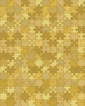 Golden Jigsaw Puzzle Tile Arrangement Rug - Cutout View