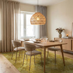 Golden Jigsaw Puzzle Tile Arrangement Rug Dining Room View