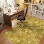 Golden Jigsaw Puzzle Tile Arrangement Rug Office View