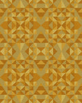 Golden Ochre Geometric Abstract Rug - Cutout View