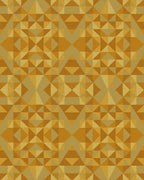 Golden Ochre Geometric Abstract Rug - Cutout View