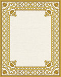 Golden Ornate Scroll Border Rug - Cutout View