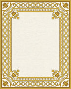 Golden Ornate Scroll Border Rug - Cutout View
