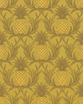 Golden Pineapple Botanical Swirl Rug - Cutout View