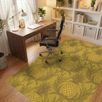 Golden Pineapple Botanical Swirl Rug Office View