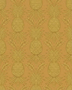 Golden Pineapple Tropical Medallion Rug - Cutout View