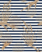 Golden Reeds and Driftwood Stripes Rug - Cutout View