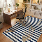 Golden Reeds and Driftwood Stripes Rug Office View