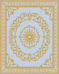 Golden Scrollwork With Sunburst Motif Rug - Cutout View