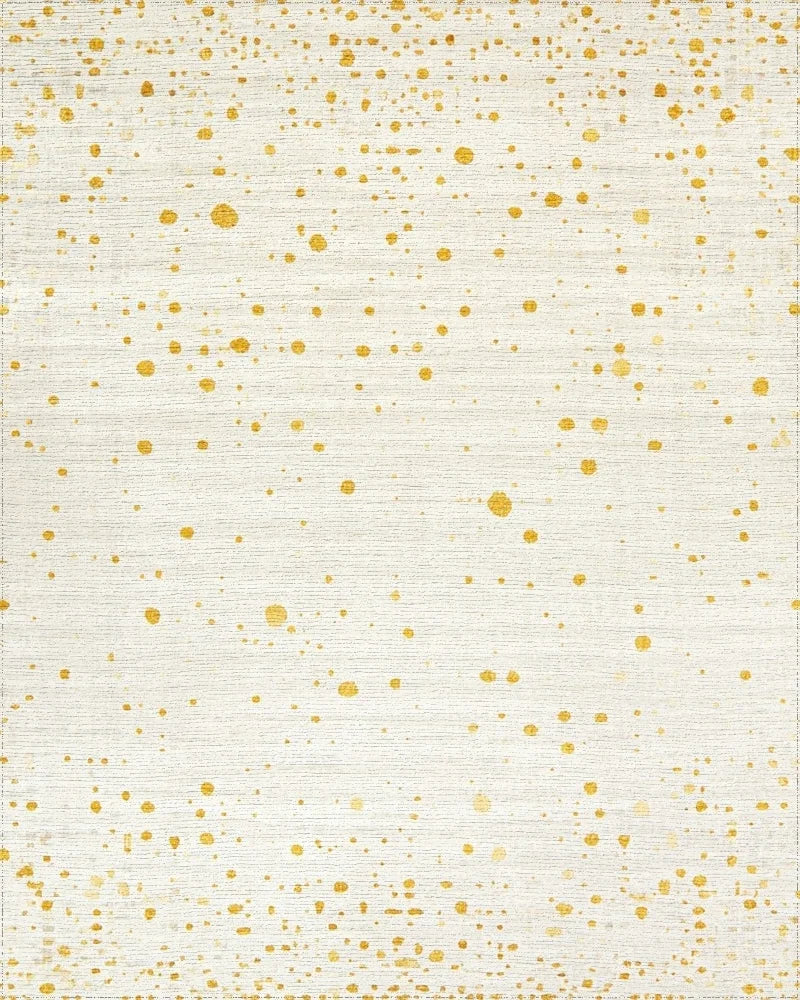 Golden Speckled Texture Abstract Rug - Cutout View