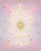 Golden Starburst Celestial Pattern Rug - Cutout View