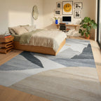 Golden Sun Mountain Landscape Rug - Bedroom View