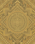Golden Sun Stone Geometric Medallion Rug - Cutout View