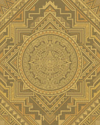 Golden Sun Stone Geometric Medallion Rug - Cutout View