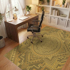 Golden Sun Stone Geometric Medallion Rug Office View