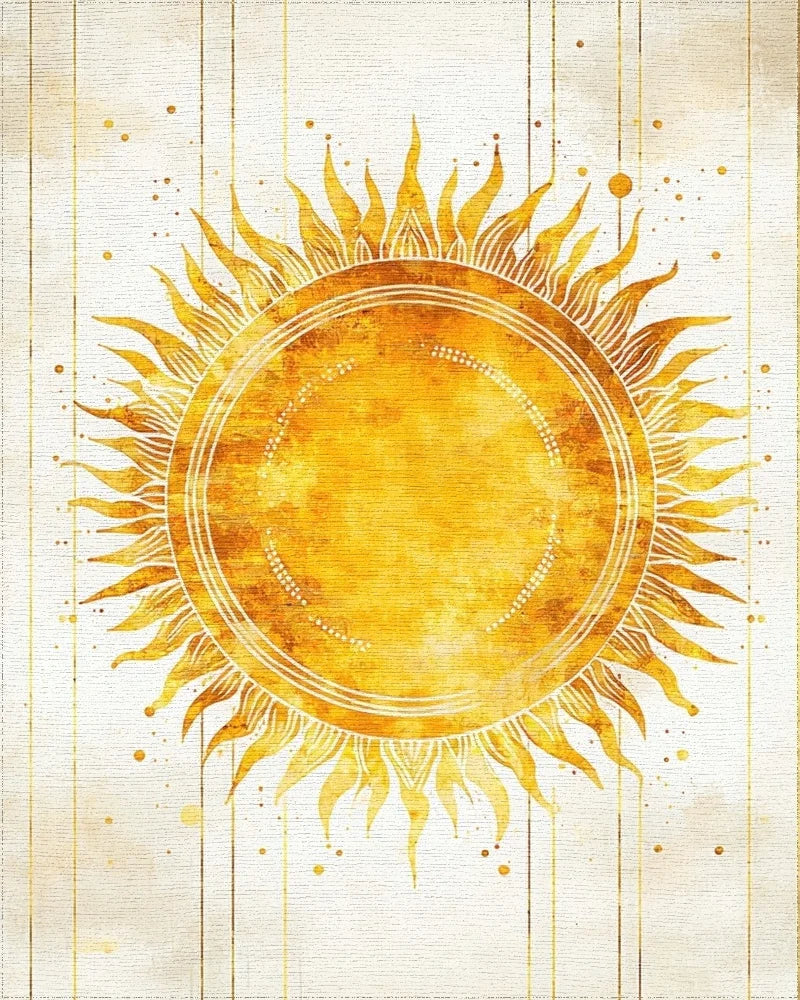 Golden Sunburst Shimmering Radiance Rug - Cutout View