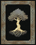 Golden Tree of Life Knot Rug - Cutout View