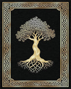 Golden Tree of Life Knot Rug - Cutout View