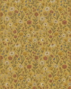 Golden Yellow Meadow Floral Arrangement Rug - Cutout View
