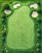 Golf Course Greens Pattern Rug - Cutout View