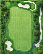 Golf Course View Abstract Design Rug - Cutout View
